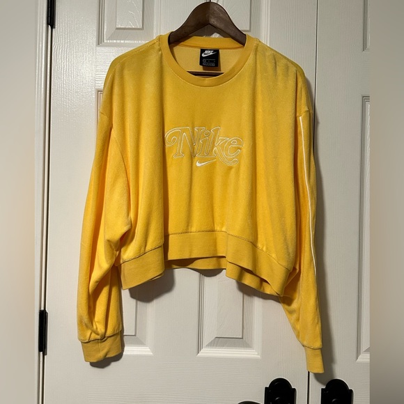 Nike Tops - Nike 🌼Yellow🌼 Terry Cropped Sweatshirt Medium